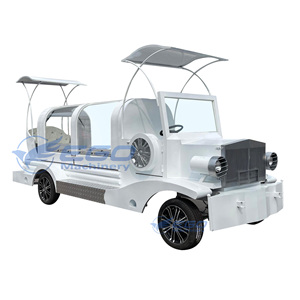 Cercueil funéraire 2026 moderne électrique de haute qualité, charrette funéraire de luxe blanche et or à chevaux, à vendre - Product Image 2