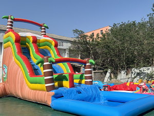 Château Gonflable Extérieur pour Enfants et Parents, Aire <span class=keywords><strong>de</strong></span> Jeu avec Trampoline, Château Gonflable Épais en PVC Résistant à l'Usure avec Toboggan pour Fêtes - Product Image 1