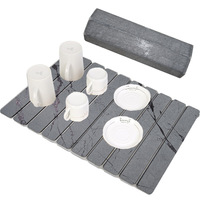 Grands tapis de séchage pour vaisselle en pierre pour comptoir de cuisine, séchage rapide, pliables, absorbants, en terre de diatomée, pour assiettes, bouteilles, tasses
