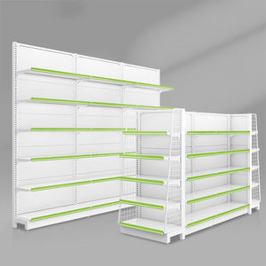 Étagères d'affichage noires en métal personnalisées en usine 2025 pour étagères de magasin de détail Étagère de gondole de supermarché de pharmacie blanche - Product Image 5