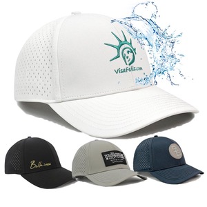 HS40 6パネル男性レーザーカット穴キャップポリエステルveracap防水帽子穴穴穴ゴルフ帽子野球帽カスタムロゴ付き - Product Image 1