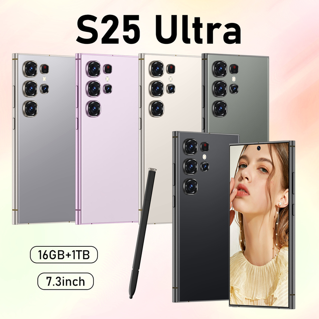2026 Brand New S25 Ultra 16G 1T 7.3Inch 5G Android 13 Mobile Phone 4K OLED Cell Phone GSM CDMA Factory Wholesale Price