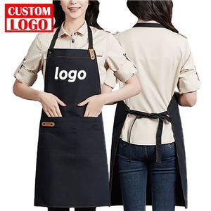 Tablier publicitaire à bavette pleine longueur style coréen personnalisé toile polyester lavable pour hommes outil <span class=keywords><strong>de</strong></span> travail fête fournitures promotionnelles - Product Image 1