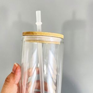 Hot Custom Logo20Oz Sublimation Double <b>Wall</b> Crystal Clear Skinny Tumbler Bpa Free Snow Globe Glass for <b>Vinyl</b> - Product Image 3