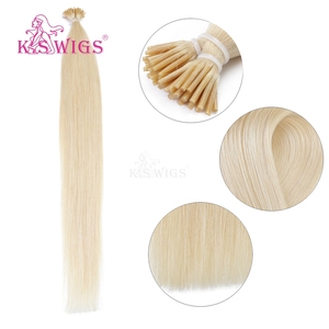 Extensions de cheveux K.SWIGS I-Tip, 100% cheveux humains Remy, sans chaleur, sans colle, perles en silicone, invisibles, légères, réutilisables, couleur personnalisée - Product Image 1