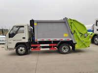 Foton Forland 3m3 4m3 Petit Compression Bin Camion Véhicule de collecte de déchets Trash Rebbish Compactor Camion à ordures avec trémie de 1m2