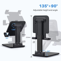 Support de téléphone portable, support de tablette, base de montage sur bureau, hauteur réglable, pliable, portable, universel, antidérapant