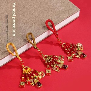 Porte-clés Émail Rétro Couleurs Tendance National, Motif Fauve, Or Sable, <span class=keywords><strong>Cuivre</strong></span> Tressé - Product Image 1