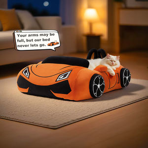 Niedliches Auto-förmiges Hunde- und Katzenbett für Innenräume Waschbare Haustierbetten für Welpen und Kätzchen Warmes Sofa-Hundebett Weiches Lustiges Hundebett - Product Image 6