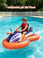 Jet ski gonflable pour enfants, jouet de piscine, pistolet à eau, bateau à moteur, imprimé requin, avec valve anti-fuite, jouets de plage d'été, usine certifiée BSCI