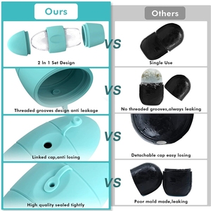 Nuovo Rullo Facciale in Silicone a Forma di Uovo, Strumento di Raffreddamento Riutilizzabile, Stampo per <span class=keywords><strong>Massaggio</strong></span> <span class=keywords><strong>Viso</strong></span>, Lifting e Contouring - Product Image 4