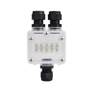 Transparent 1in 2 out waterproof wiring box IP68 three ways waterproof outdoor Electrical cable junction box