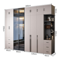 Armoire Moderne de Chambre, Meuble de Rangement en Bois de Luxe sur Mesure