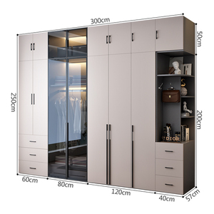 Modern Wardrobe Bedroom Furniture Wardrobe Custom Armoire Luxury Wood Storage Armoire - Product Image 6