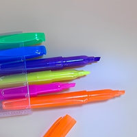 Ensemble de stylos surligneurs fluorescents néon à pointe biseautée pour l'école et le bureau, prise de notes