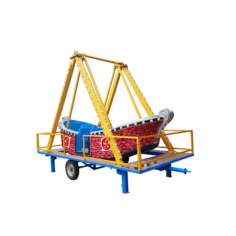 Mobiler Vergnügung spark fährt Kinderspiel Schaukel boot Anhänger montiert Mini Piraten schiff