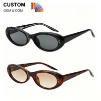 Lunettes de soleil ovales rétro de luxe OEM ODM, monture entièrement en acétate, verres dégradés marron/gris, lunettes de marque personnalisées
