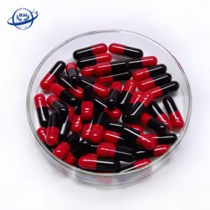 Fournisseur de capsules vides 0 # gel noir rouge/casquettes végétariennes halal