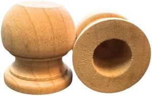 Remates de varilla de espiga de madera, 1-1/16 pulgadas de alto, agujero de 1/2" - Product Image 2