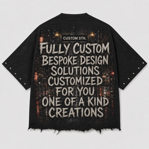 T-shirt Homme Oversize en Coton Lourd 300 g/m² avec Strass et Motifs, Lavage Vintage, Épaules Tombantes, Style Streetwear, Logo Personnalisé, OEM - Product Image 2