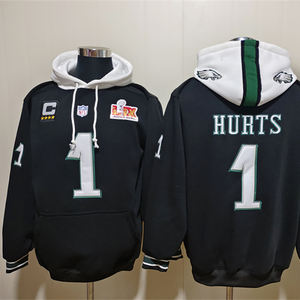 Camisetas de Fútbol Americano de EE. UU. 26 Saquon Barkley 1 Jalen Hurts 33 DeJean 11 Brown 62 Kelce 6 <span class=keywords><strong>Smith</strong></span> Camiseta Cosida con Capucha Verde <span class=keywords><strong>Kelly</strong></span> - Product Image 1