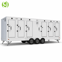 Remorque de toilettes Goeasy avec miroirs pleine longueur pour 6 postes de toilette, remorque de salle de bain de luxe