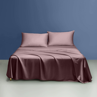 Ensemble de draps de lit en satin de soie de luxe Draps en satin doux Ensemble de draps en satin infroissable