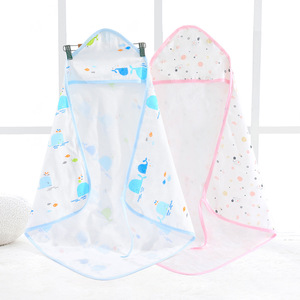 Nouveau coton respirant polyester doux bébé mousseline couvertures bébé serviette à capuche pour bébé enfants tout-petits - Product Image 4