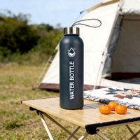 Gobelet à eau en verre borosilicate de haute qualité sans plomb ni BPA, 16 oz, avec couvercle en acier inoxydable épaissi et hermétique, résistant aux chocs thermiques