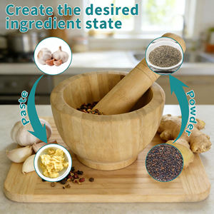 ชุดครกและสากไม้ไผ่แบบกำหนดเองสำหรับห้องครัว - Product Image 4