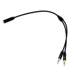 4pole 3.5mm Stereo Plug To Dual 3.5mm Jack Audio Cable Headphone Mic Splitter For Laptop Earphone Computer Phone Tablet