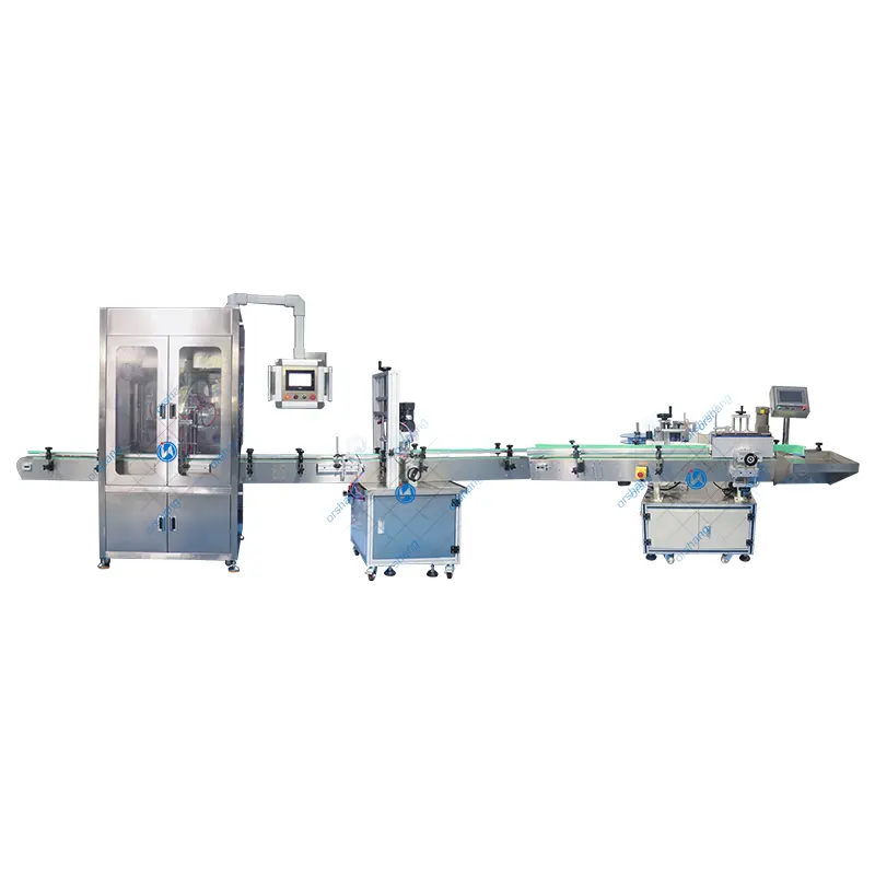 Ligne de production automatique de machine de capsulage et d'étiquetage de remplissage de bouteilles de crème de pâte liquide cosmétique de parfum