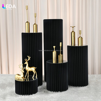LEDA – Décoration d'événements de mariage : Table pliante pour desserts, couvercles en papier et acrylique, présentoir cylindrique coloré, socle de mariage