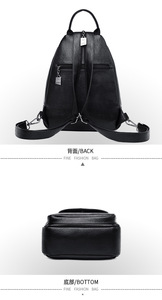 Fashion Double Zipper Custom Large-capacity <b>Backpack</b> <b>Purse</b> Luxury PU Leather Bagpack for Women Leather <b>Backpack</b> - Product Image 4