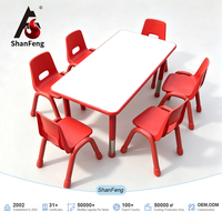 Chaises de table réglables pour étudiants, ensemble de bureau d'étude coloré pour enfants, mobilier préscolaire, salle de jeux pour la maternelle et la petite enfance