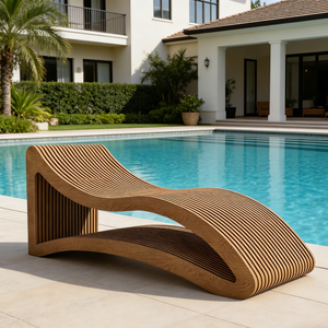 Silla de Descanso de Madera para Exteriores, Silla de Jardín, Silla de Descanso Nórdica para <span class=keywords><strong>Piscina</strong></span>, Playa, Resort, Villa - Product Image 6