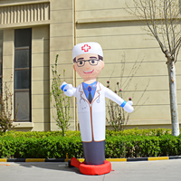 Mascotte gonflable de docteur de haute qualité en tissu Oxford, personnage de dessin animé pour hôpital, clinique, événement, publicité, affichage solaire