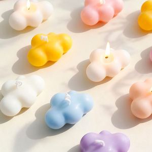 Bougie artisanale en forme de nuage, mignonne, multicolores pastel, bougie originale en cire pour la décoration de la maison - Product Image 2