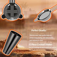 Outils de bar professionnels, kit de barman, accessoires de bar, doseur, shaker à cocktails, support en bois, acier inoxydable, logo personnalisé