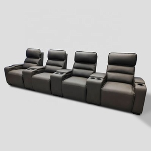 Ensemble <span class=keywords><strong>de</strong></span> canapé inclinable avec appuie-tête électrique moderne en cuir véritable, tableau d'écriture personnalisable pour salon <span class=keywords><strong>de</strong></span> <span class=keywords><strong>théâtre</strong></span> avec lumière d'ambiance - Product Image 5