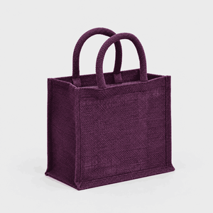 Bolsa de Yute Azul Tejida con Asas de Cuerda Resistentes, Patrón de Letras, Logotipo Personalizado, Tamaño Mediano, Reutilizable para Compras - Product Image 6
