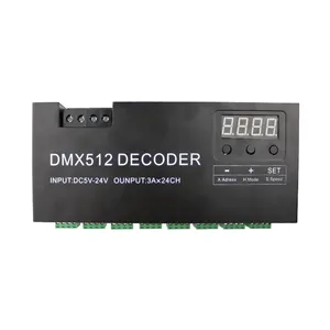 DMX-24CH-2 DMX512 controlador iluminação console decimal 24CH Decodificador dmx led controlador