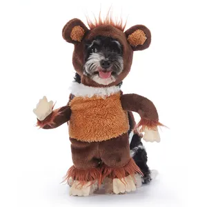 Divertido disfraz de mono esponjoso para perros Halloween Cosplay mascota perro ropa China venta al por mayor