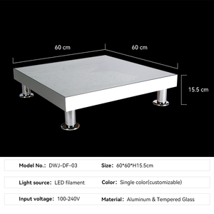 สินค้าขายดีไฟสีทองปรับแต่งได้เวที LED อลูมิเนียมพร้อมกระจกเทมเปอร์เอฟเฟกต์3D เวทีงานแต่งงาน - Product Image 5