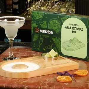 Sunziba Bamboo Cocktail Salt Rimmer Margarita Seasoning Board Reusable <b>Bar</b> <b>Tool</b> Sugar Dipping Tray - Product Image 4