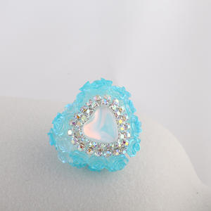 Opale couleur amour Rose boule diamant perle trou droit acrylique pour bricolage téléphone portable porte-clés collier fabrication de bijoux accessoires - Product Image 4