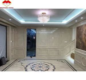 Прямая Продажа с фабрики, мраморная плита с кремом и мафилом, мраморная плитка, каменная плитка для декора стен гостиной - Product Image 3