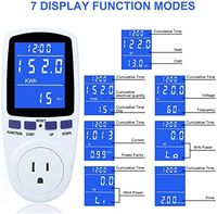 Compteur de puissance à affichage 7 modes amélioré Moniteur d'utilisation électrique domestique Rétroéclairage Protection contre les surcharges Testeur de mise à mort pour compteurs d'énergie