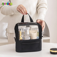 Sac cosmétique transparent en PVC, porte-pinceaux de maquillage, grande capacité, fermeture éclair, bandoulière, voyage, personnalisé