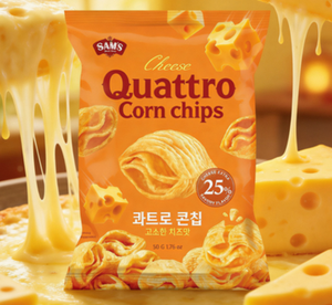Cheese Quattro Corn Chips Four Layer Wave Crunchy Texture Rich Cheese Taste Savory Cheese Powder Corn <b>Snack</b> OEM Export - Product Image 3